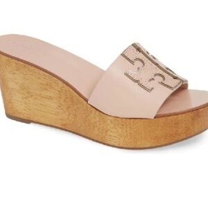 Tory Burch Wedge pastel Pink sandals